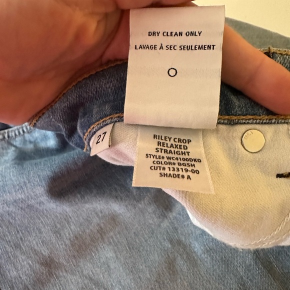 Hudson Riley Crop Relaxed Distressed GrommetStar Straight ButtonFly Jean NWOT 27 - Picture 11 of 16